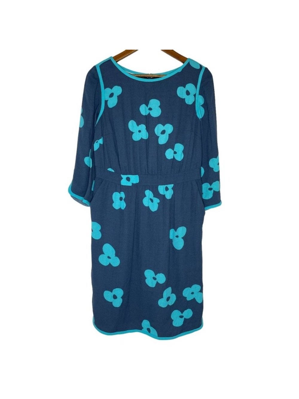 Boden Blue Floral 3/4 Sleeve
Round Neck Dress Size 8R